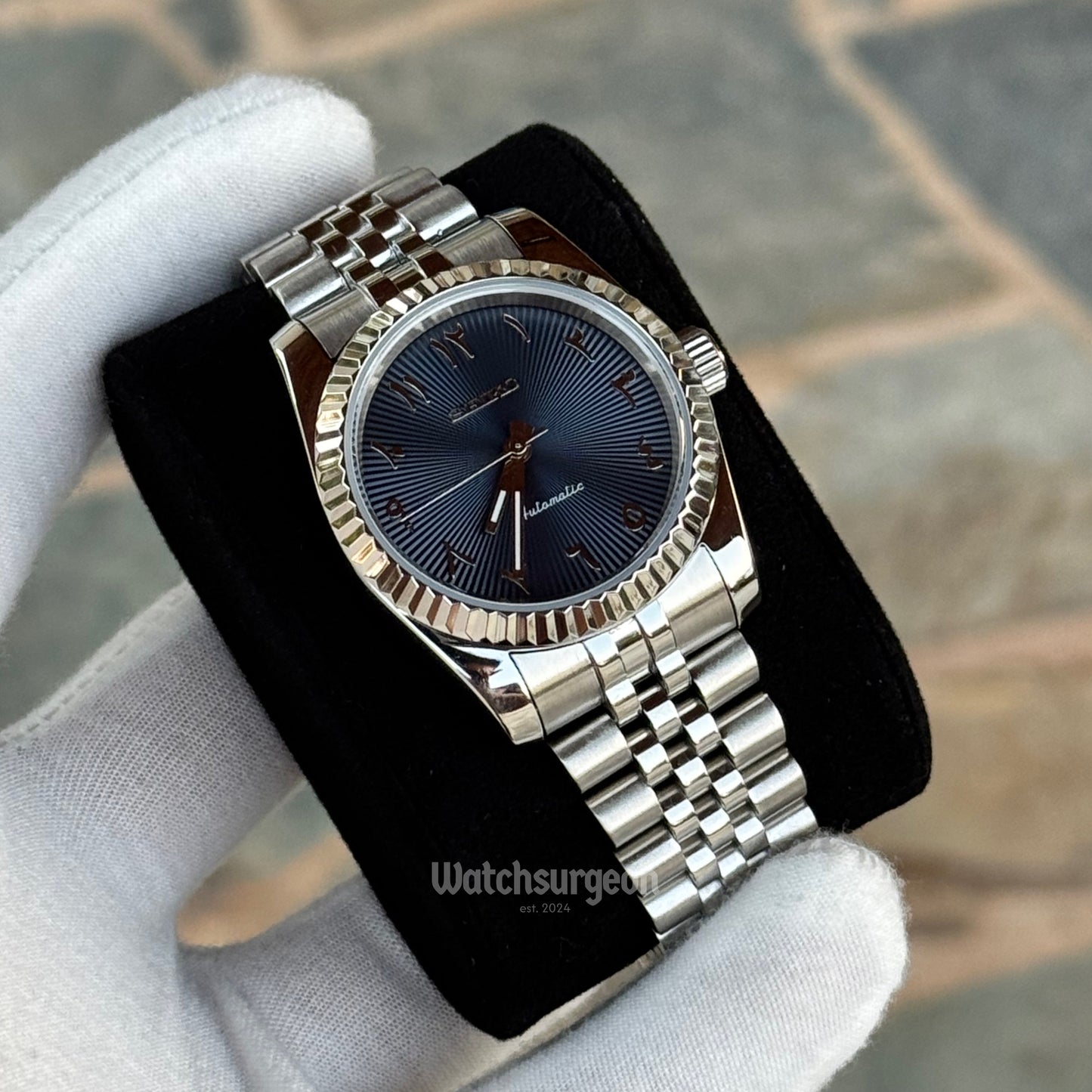 Custom Seiko with Blue Arabic Dial