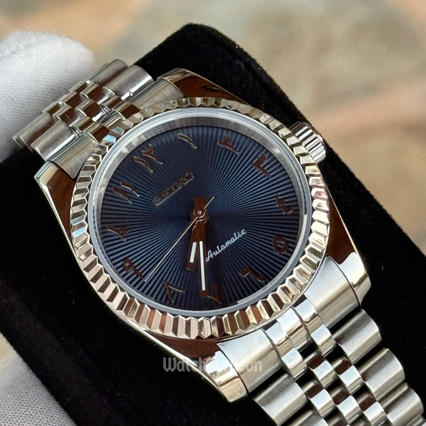 Custom Seiko with Blue Arabic Dial
