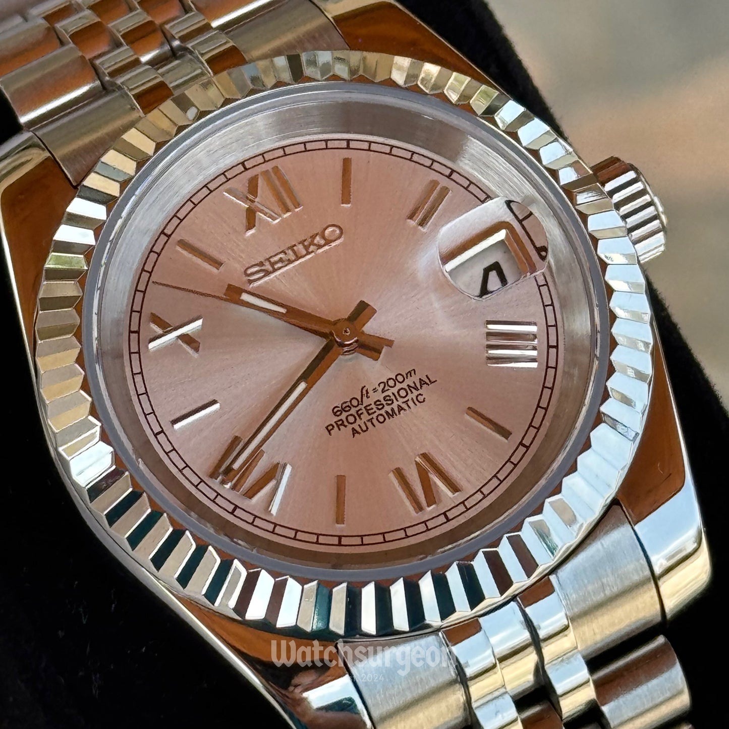 Custom Seiko with White Roman Dial