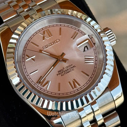 Custom Seiko with White Roman Dial