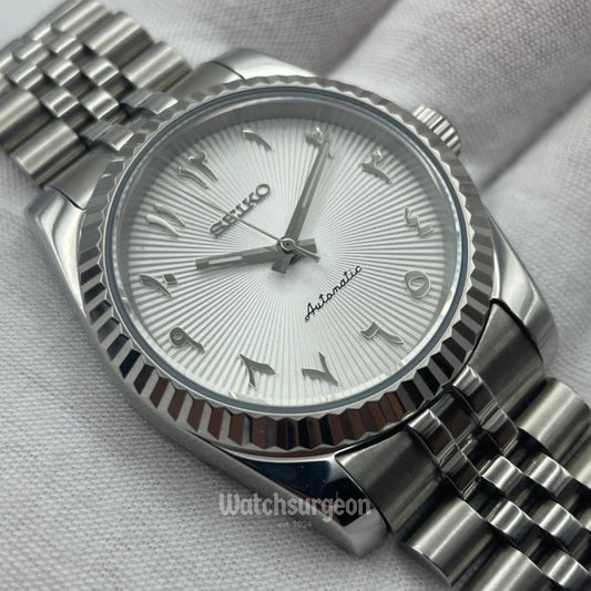 Custom Seiko with White Arabic Dial