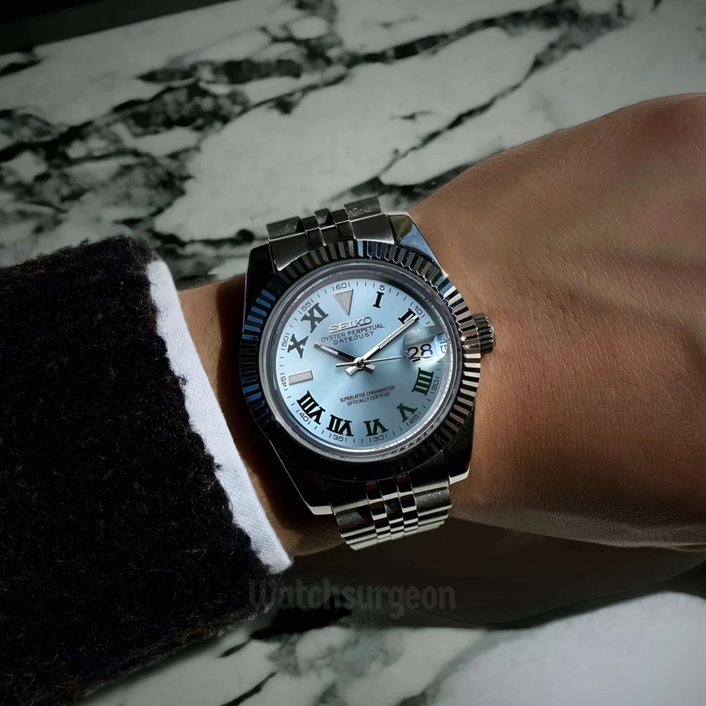 Custom Seiko with Sky Blue Wimbledon Dial