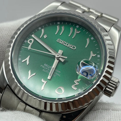Custom Seiko with Green Arabic Dial