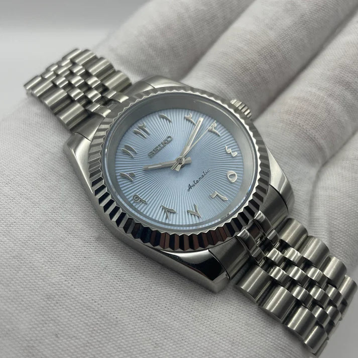 Custom Seiko with Sky Blue Arabic Dial