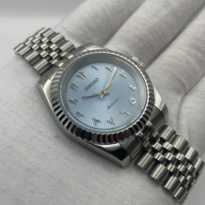 Custom Seiko with Sky Blue Arabic Dial