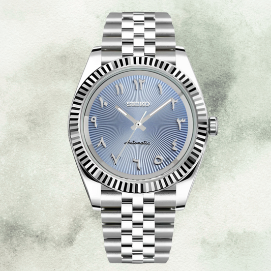 Custom Seiko with Sky Blue Arabic Dial
