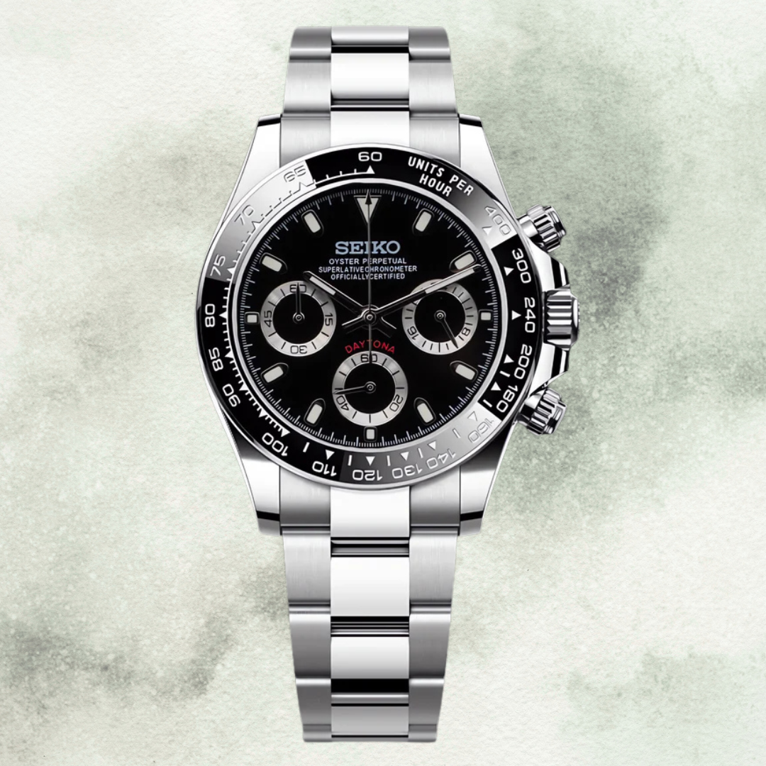 Custom Seiko Daytona Inspired with Black Dial