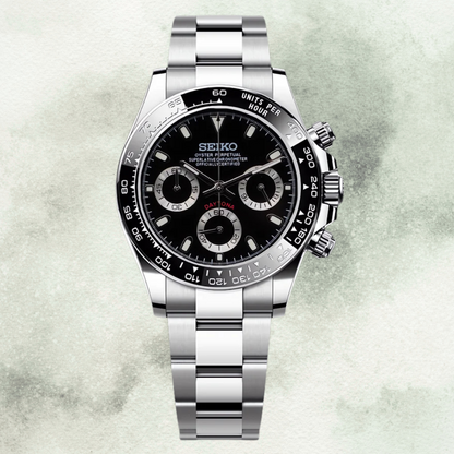 Custom Seiko Daytona Inspired with Black Dial