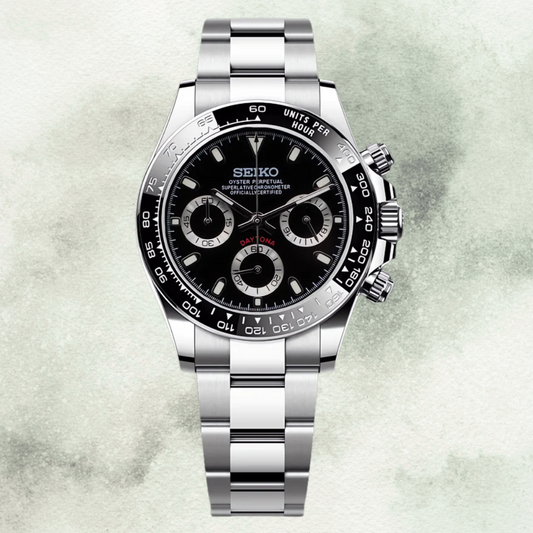Custom Seiko Daytona Inspired with Black Dial