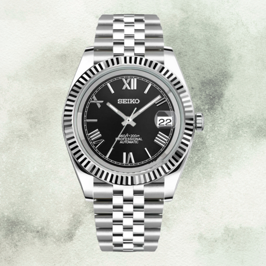 Custom Seiko with Black Roman Dial