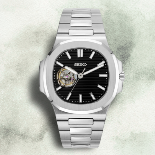Custom Seiko with Black Open Heart Dial