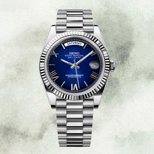 Custom Seiko Daydate with Blue Roman Dial