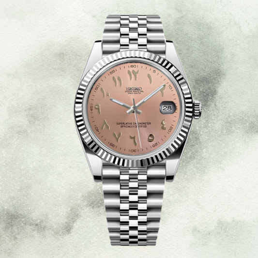 Custom Seiko with Pink Arabic Dial