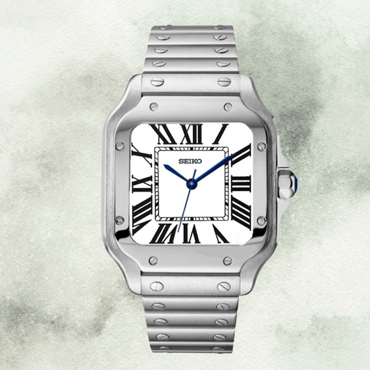 Custom Seiko Santos Inspired with White Roman Dial