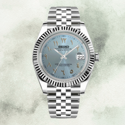Custom Seiko with Sky Blue Arabic dial