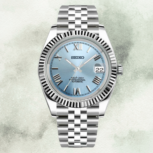 Custom Seiko with Sky blue Roman dial