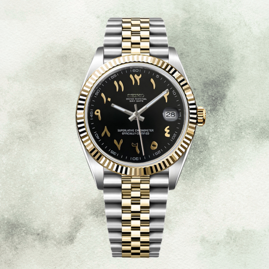 Custom Seiko with Black/Gold Arabic Dial