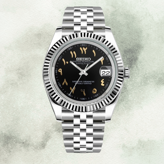 Custom Seiko with Black/Gold Arabic Dial