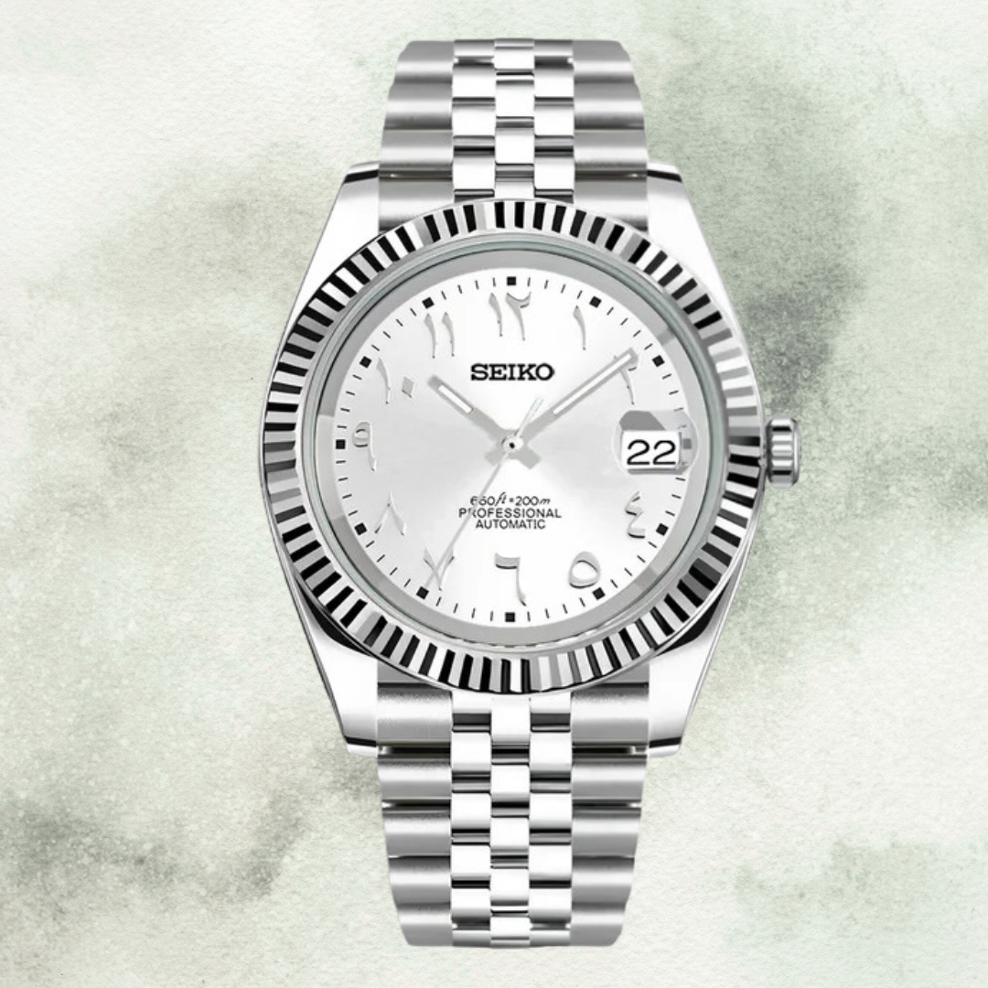 Custom Seiko with Silver Arabic Dial