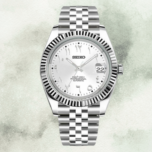 Custom Seiko with Silver Arabic Dial