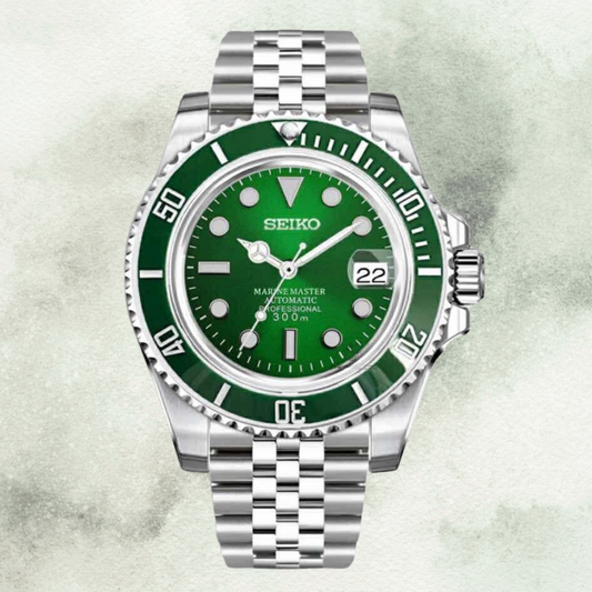 Custom Seiko Submariner with Green Dial