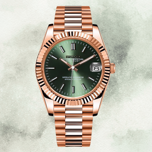 Custom Seiko Rose Gold with Olive Dial