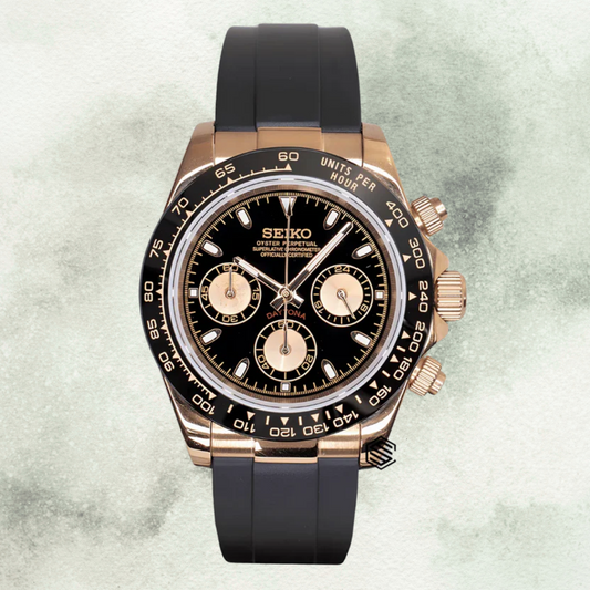 Custom Seiko Daytona Inspired with Black Dial