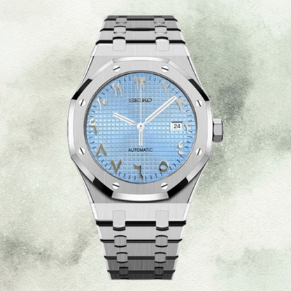 Custom Seiko Royal Oak with Sky Blue Arabic Dial