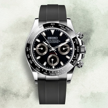 Custom Seiko Daytona Inspired with Black Dial