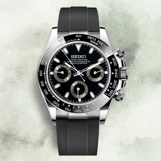 Custom Seiko Daytona Inspired with Black Dial