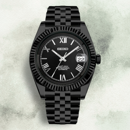 Custom Seiko with Black Roman Dial