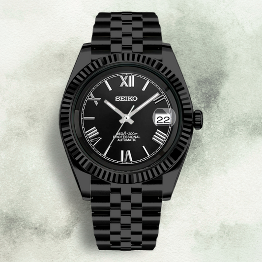Custom Seiko with Black Roman Dial