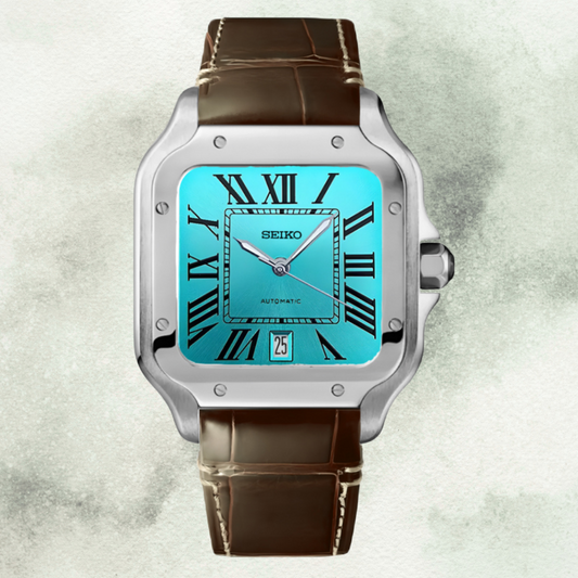 Custom Seiko Santos Inspired with Brown Leather Strap