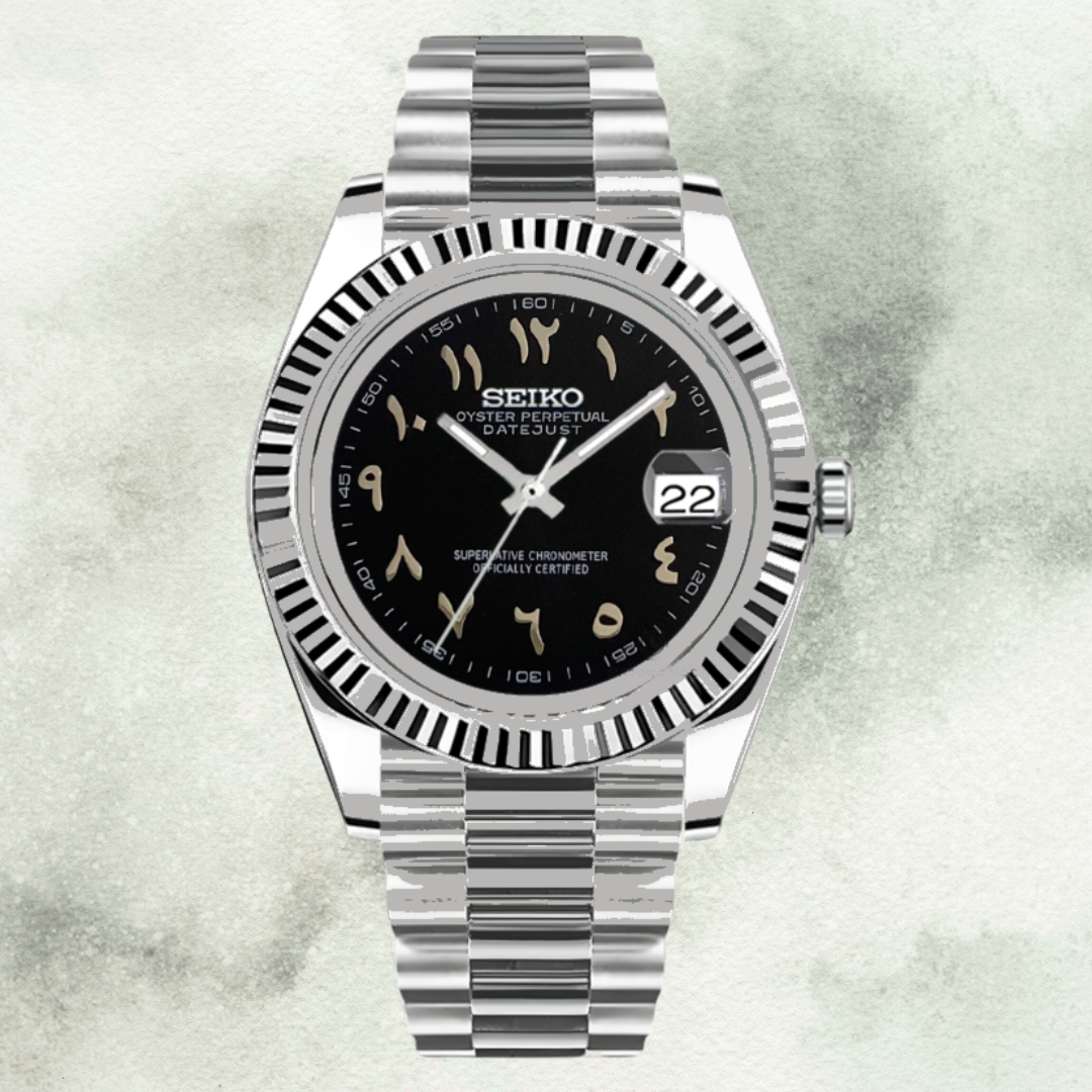 Custom Seiko with Black Arabic Dial
