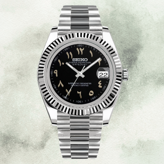 Custom Seiko with Black Arabic Dial