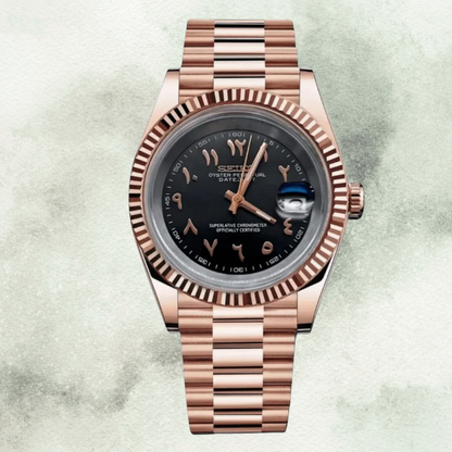 Custom Seiko with Black/Rose Gold Arabic Dial