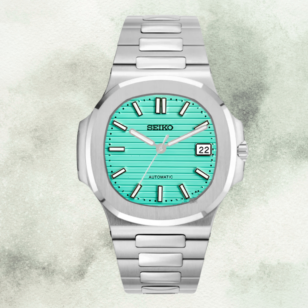Custom Seiko Nautilus Inspired with Tiffany Blue Dial