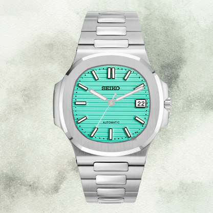Custom Seiko Nautilus Inspired with Tiffany Blue Dial