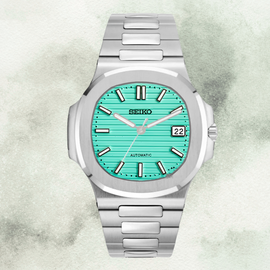 Custom Seiko Nautilus Inspired with Tiffany Blue Dial