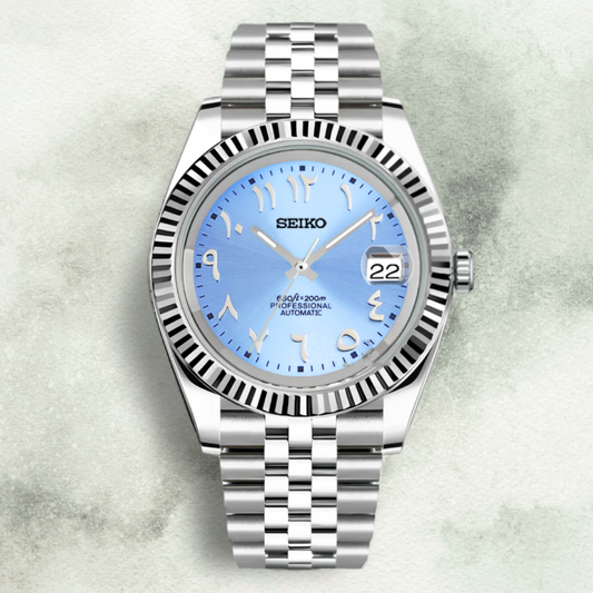Custom Seiko with Light Blue Arabic Dial