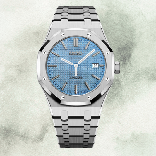 Custom Seiko Royal Oak Inspired with Sky Blue Dial
